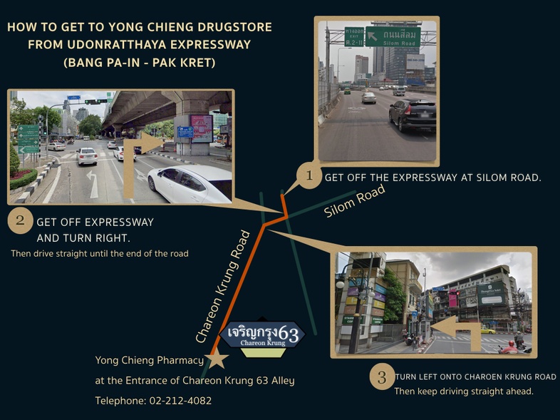 How to get to Yong Chieng Chinese Medicine Shop using the Udonratthaya Expressway (Bang Pa-in - Pak Kret)