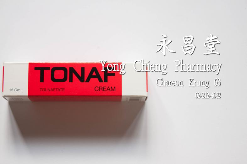 Tonaf cream, tolnaftate 1%, 15 gm. Tonaf cream, tolnaftate 1%, 15 gm. For treatment of superficial mycosis of skin.
 โทนาฟ ...